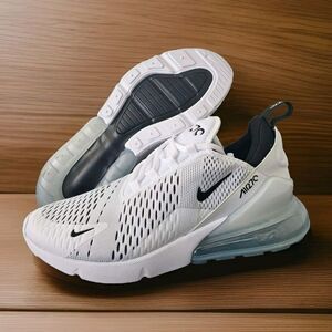 New Nike Air Max 270 Women's Size 9.5 White Black Running Shoes AH6789-100